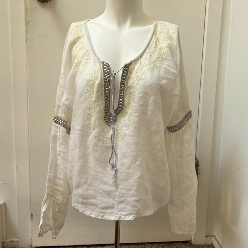 Free people gauze shirt with bell sleeves